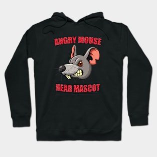 Angry Mouse Head Mascot  t shirt red Hoodie